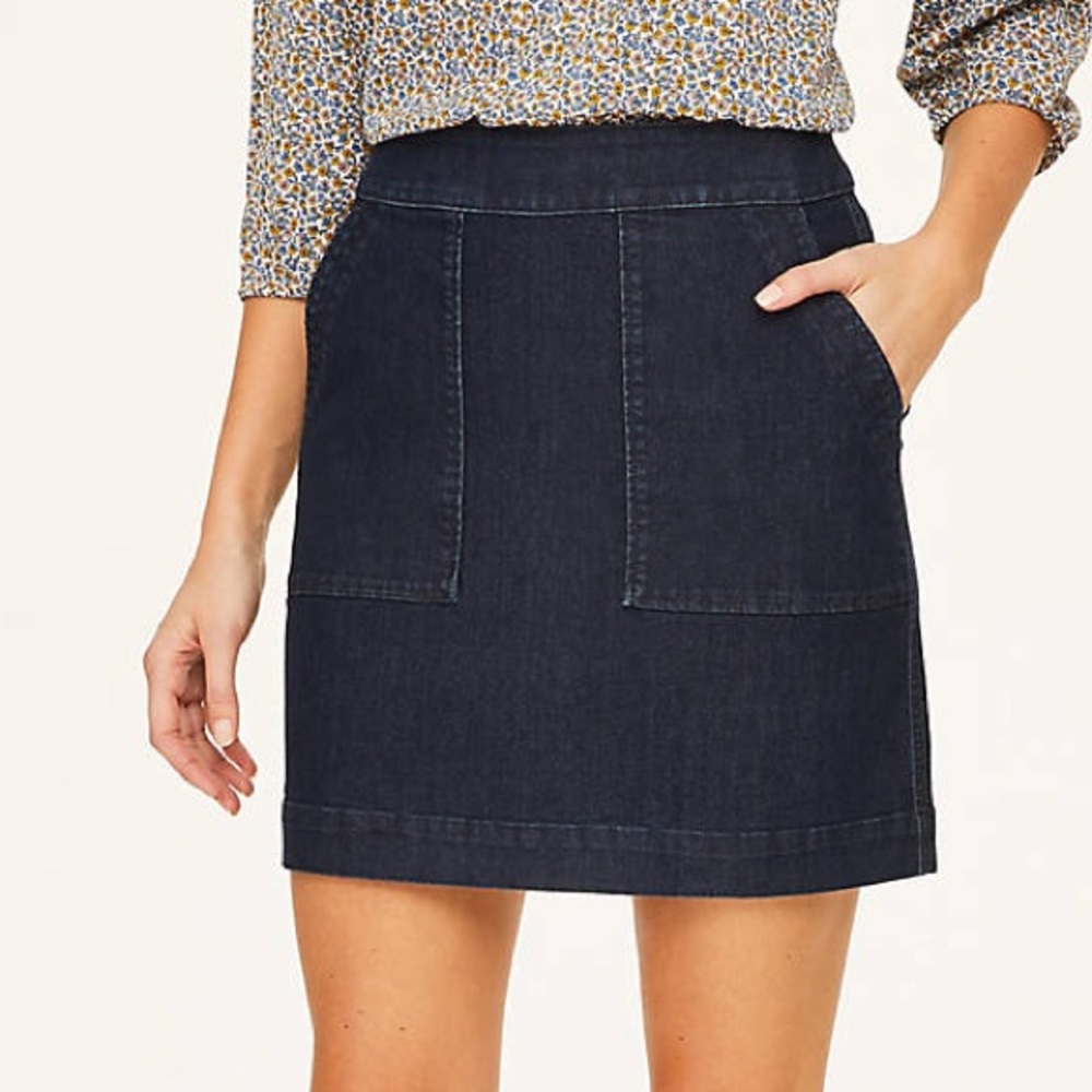 Loft denim pocket skirt